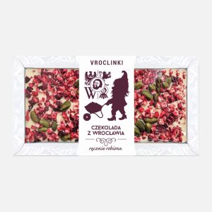Czekolada Biała z Żurawiną i Pistacjami 80g - Vroclinki Manufaktura Czekolady