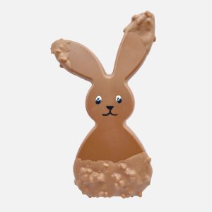 Wielkanocny Zając z mlecznej czekolady, z pistacjami (80g) - VROCLINKI MANUFAKTURA CZEKOLADY