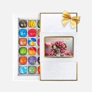 Praliny Okazjonalne - Zestaw 18 Pralin - WALENTYNKI - Vroclinki Manufaktura Czekolady