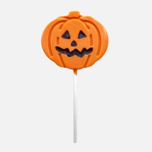 Lizak Dynia z białej i deserowej czekolady na Halloween (30g) - Vroclinki Manufaktura Czekolady