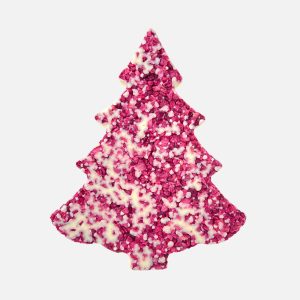 Choinka z białej czekolady z malinami (80g) - VROCLINKI MANUFAKTURA CZEKOLADY