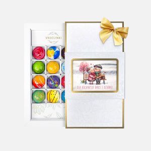 Praliny Okazjonalne - Zestaw 12 Pralin - DZIEŃ BABCI I DZIADKA - Vroclinki Manufaktura Czekolady